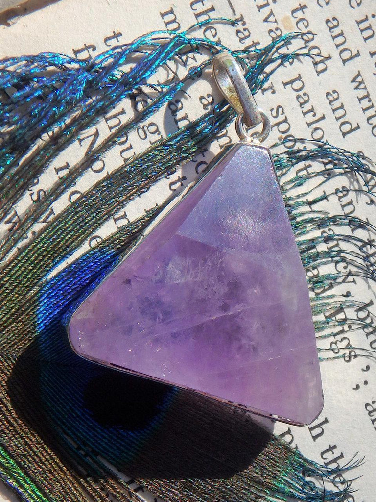 Lavender Purple Amethyst  Pendant in Sterling Silver (Includes Silver Chain) - Earth Family Crystals