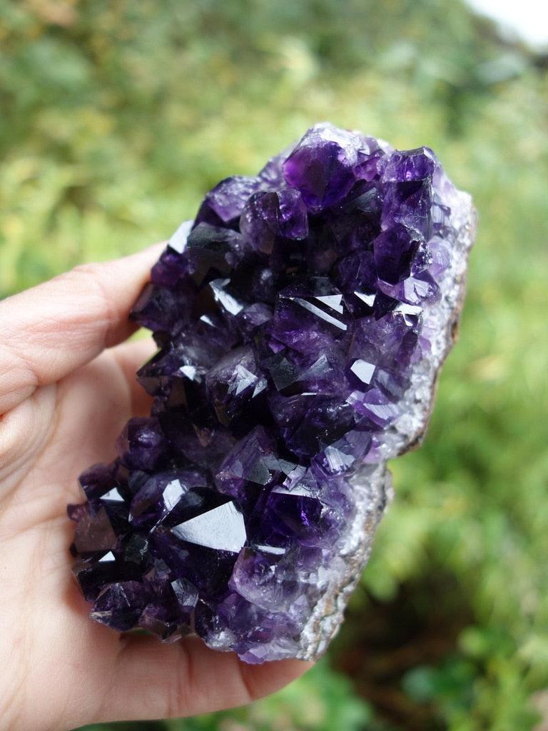 Fascinating Deep Purple Saturation Amethyst Display Specimen - Earth Family Crystals