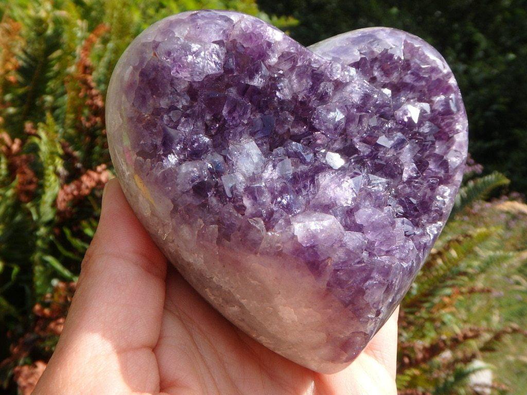 Absolutely Gorgeous Amethyst Geode Heart Specimen - Earth Family Crystals