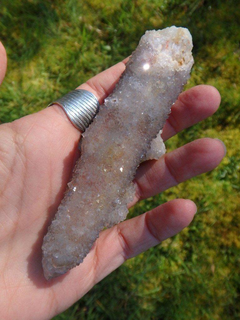 Amazing Shimmer! Long Ametrine Spirit Quartz Point With Attached Baby - Earth Family Crystals