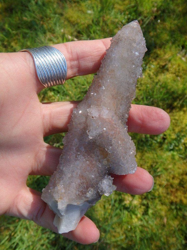 Amazing Shimmer! Long Ametrine Spirit Quartz Point With Attached Baby - Earth Family Crystals