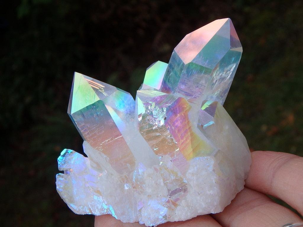 Opal Glow~Lovely Large Points Angel Aura Quartz Cluster Specimen - Earth Family Crystals