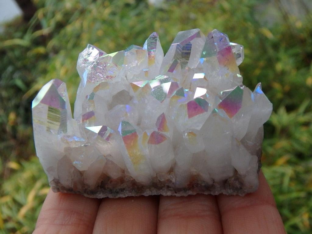 Magical Village~Large Angel Aura Quartz Cluster - Earth Family Crystals
