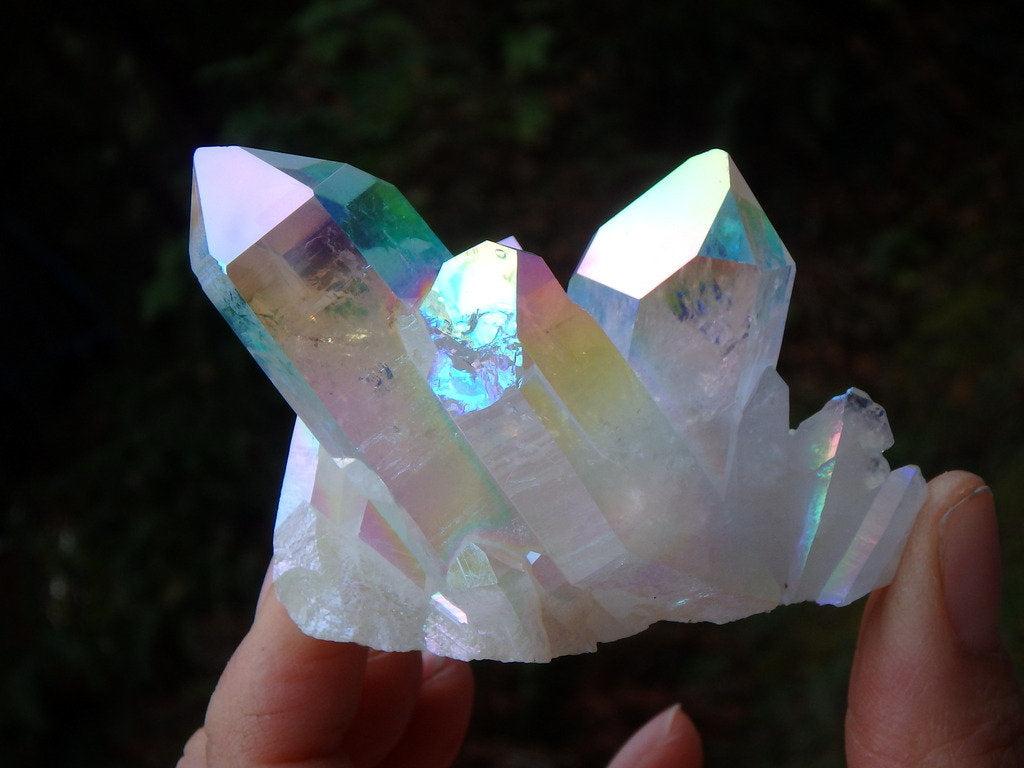 Opal Glow~Lovely Large Points Angel Aura Quartz Cluster Specimen - Earth Family Crystals
