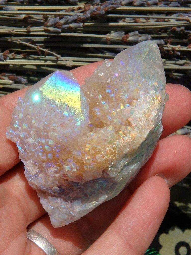 Amazing Sparkle~Opal  Aura Spirit Quartz Twin Cluster - Earth Family Crystals
