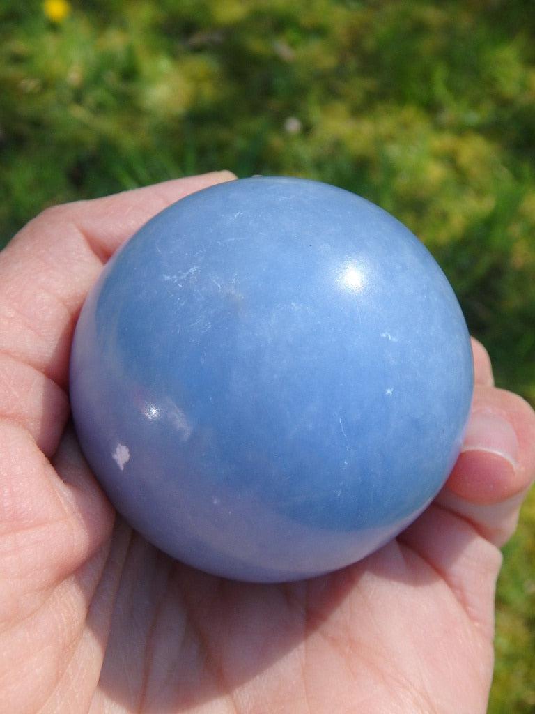 RESERVED For ALESHA~ Soft Sky Blue Angelite Gemstone Sphere - Earth Family Crystals