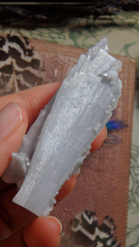 Amazing Angel Wing Anhydrite With Clear Stellar Beam Calcite Frosting - Earth Family Crystals