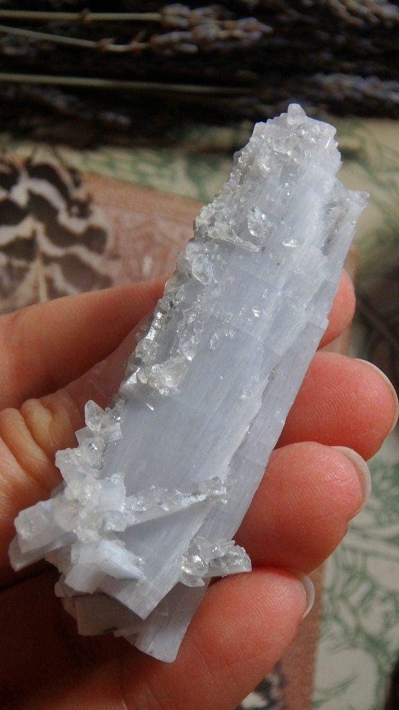 Amazing Angel Wing Anhydrite With Clear Stellar Beam Calcite Frosting - Earth Family Crystals