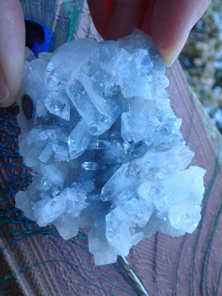Incredible Sparkling White Apophyllite Natural Cluster From India - Earth Family Crystals