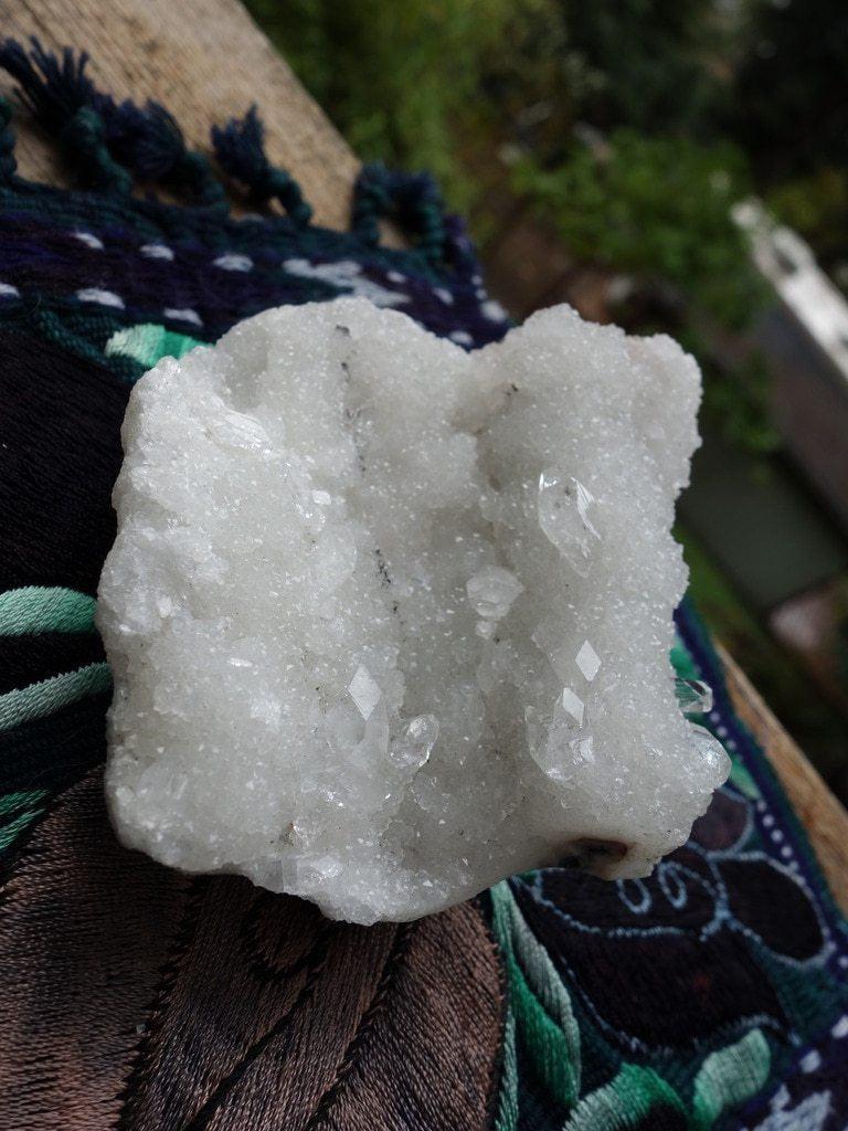 Angel Glitter~White Druzy Apophyllite Cluster From India - Earth Family Crystals