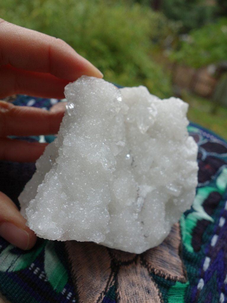 Angel Glitter~White Druzy Apophyllite Cluster From India - Earth Family Crystals