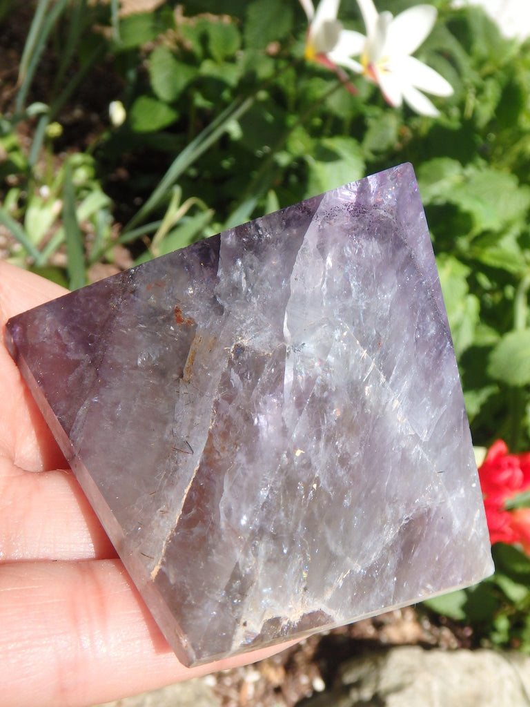 Large Auralite-23 Polished Pyramid Carving From Canada - Earth Family Crystals