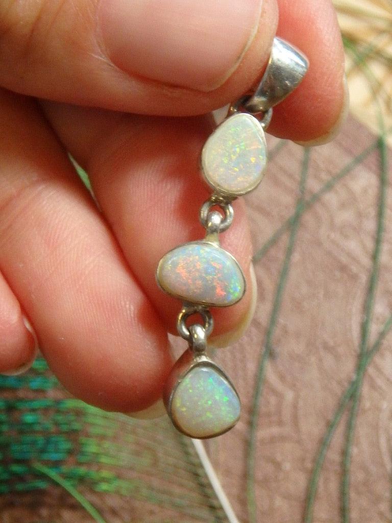 Fine Cobber Pedy Opal Gemstone Pendant In Sterling Silver (Includes Free Silver Chain) - Earth Family Crystals