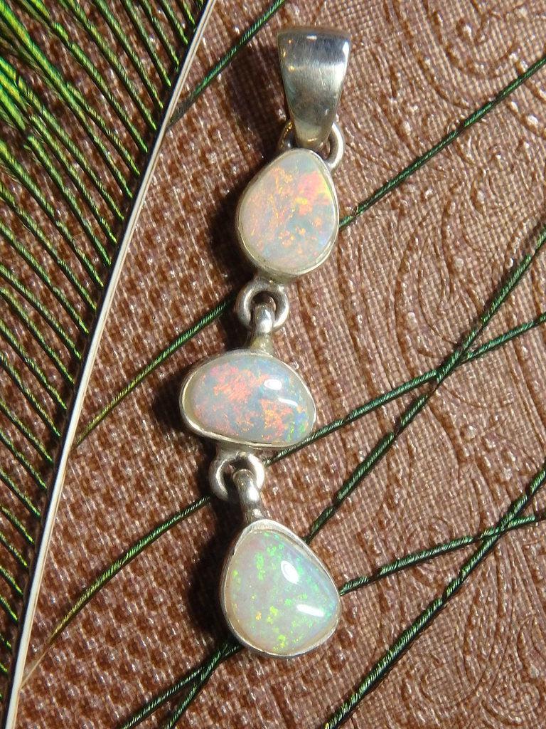 Fine Cobber Pedy Opal Gemstone Pendant In Sterling Silver (Includes Free Silver Chain) - Earth Family Crystals