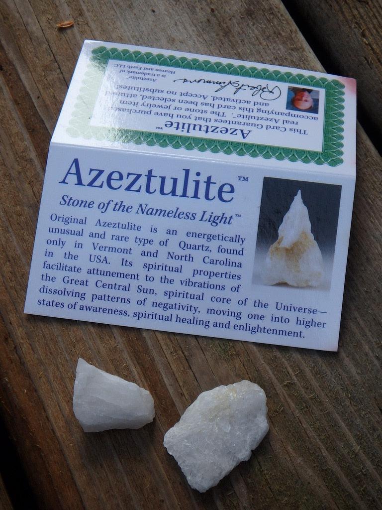Set of 2 Genuine Azeztulite Specimens With Collectors Card - Earth Family Crystals