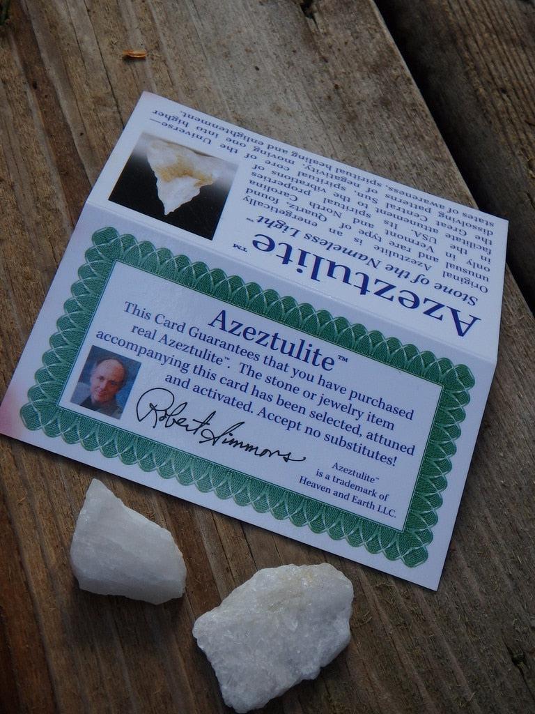 Set of 2 Genuine Azeztulite Specimens With Collectors Card - Earth Family Crystals