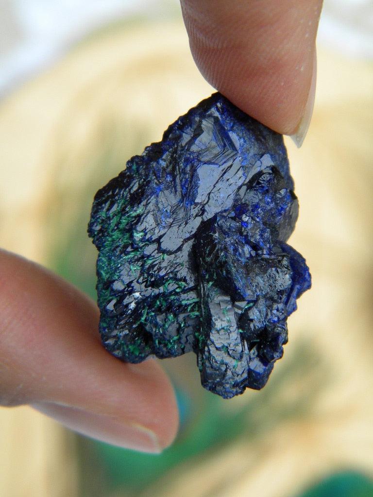 Rare Raw Azurite Crystal With Malachite Inclusions - Earth Family Crystals