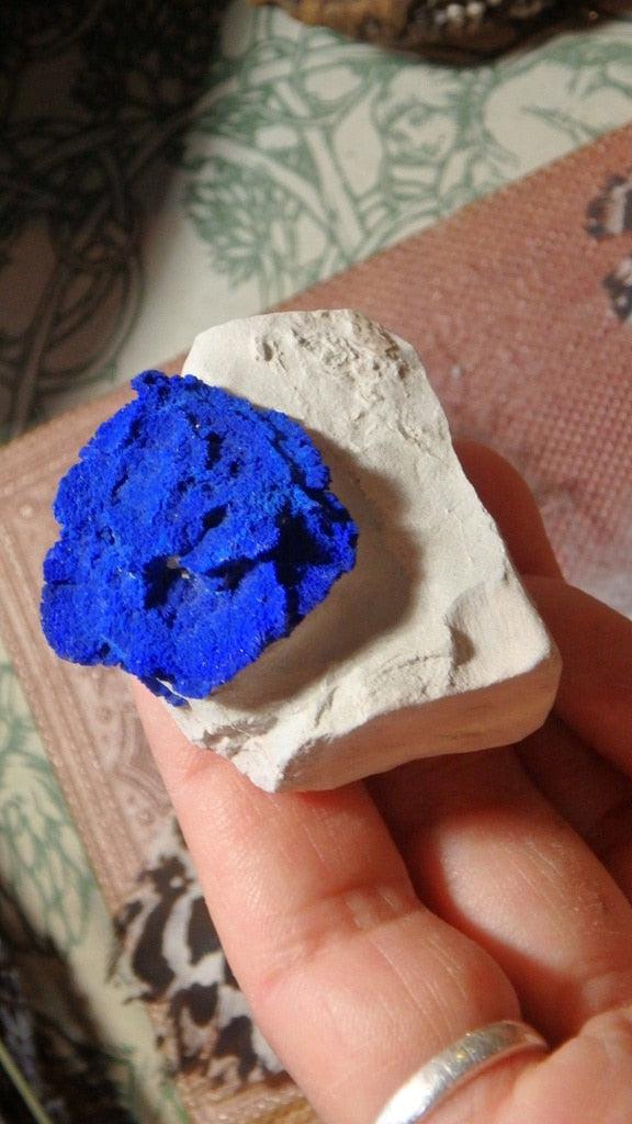 Vibrant Blue Azurite Flower on Matrix From Malbuna Copper Mine, Australia - Earth Family Crystals