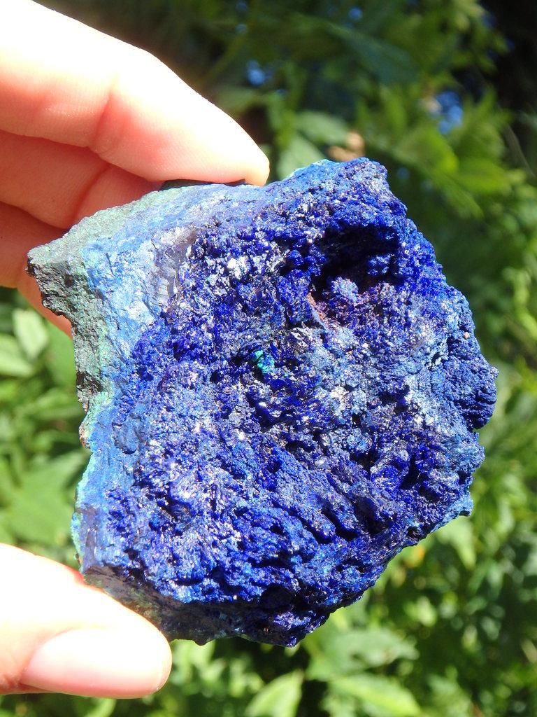Fascinating Rich Azure Blue Azurite Specimen From Morocco - Earth Family Crystals