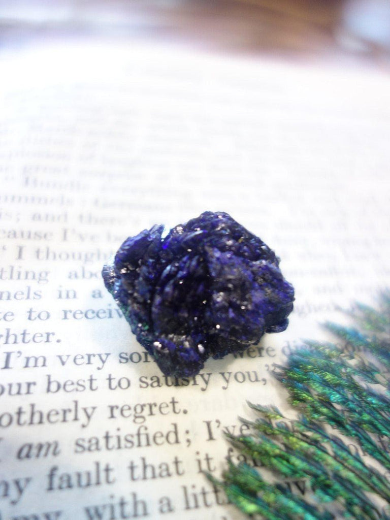 Deep Cobalt Blue Druzy Azurite & Malachite Inclusions Specimen From Mexico - Earth Family Crystals