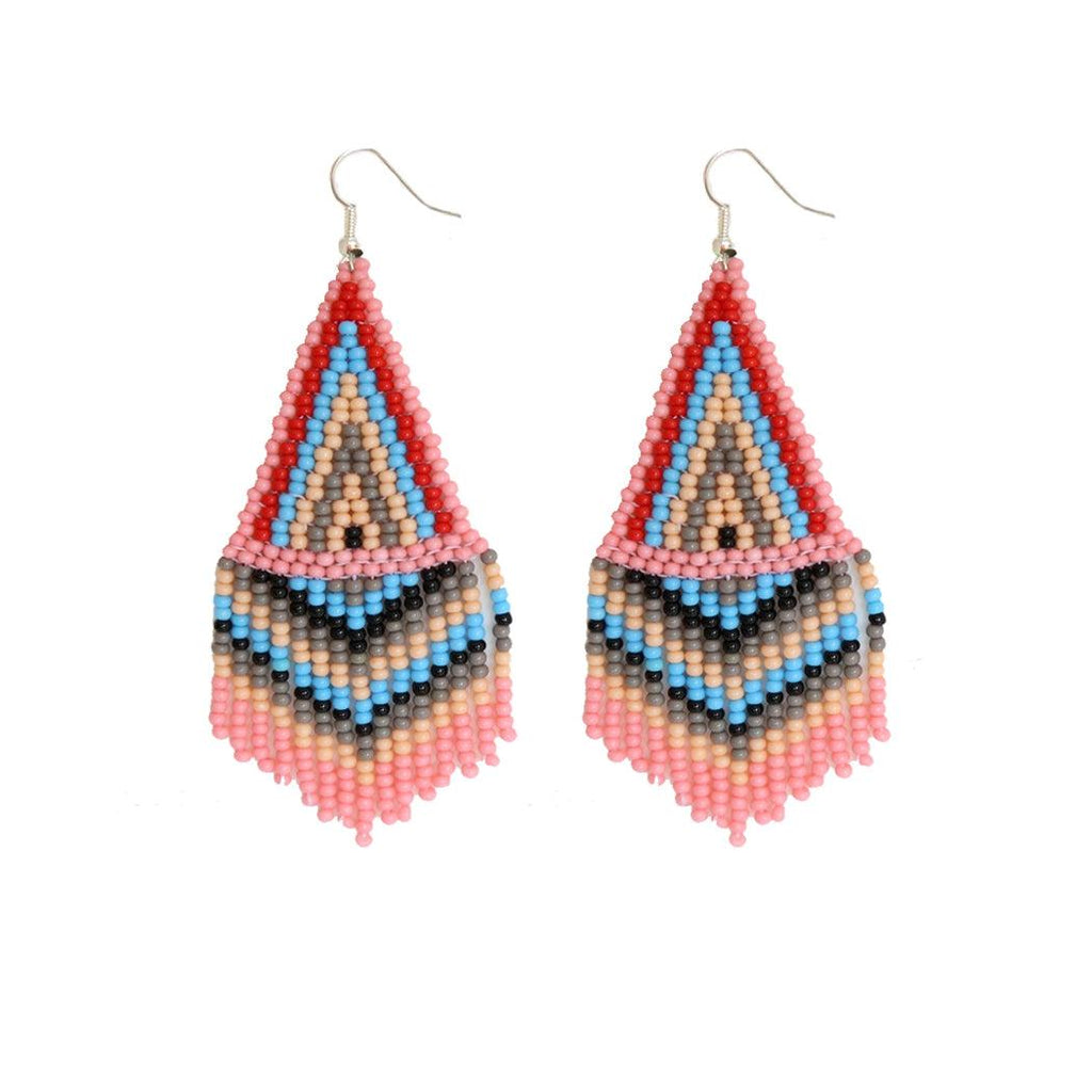 Sweet Color Combo Beaded Earrings (Hypoallergenic Hook) - Earth Family Crystals