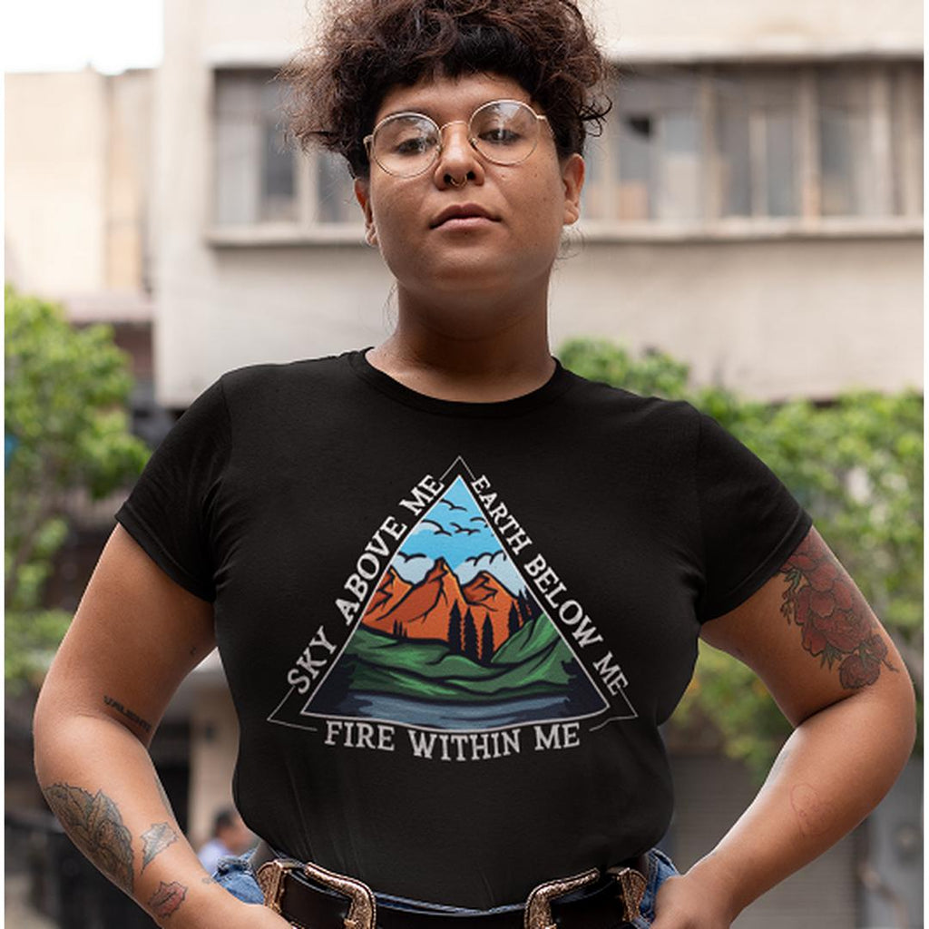 Sky Above Me-Earth Below Me-Fire Within Me T-shirt Black - Earth Family Crystals