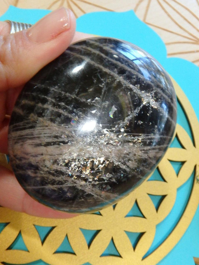Pretty Flashes Deep Black Moonstone Specimen - Earth Family Crystals
