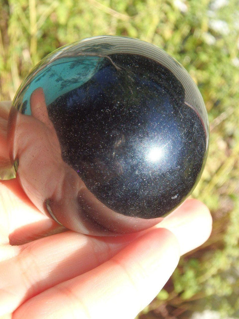 Black Obsidian Mysterious Glow Sphere 1 - Earth Family Crystals