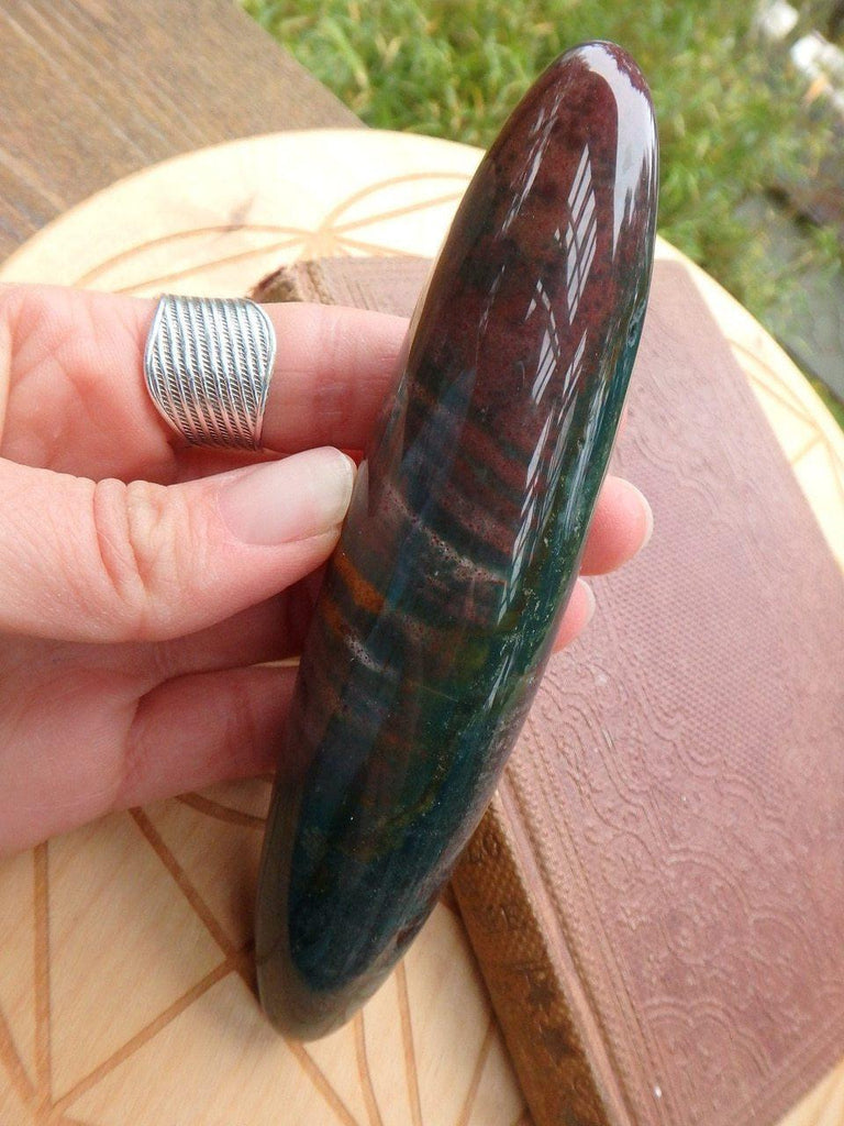 Cool Design~Shiva Style Bloodstone Wand Carving - Earth Family Crystals