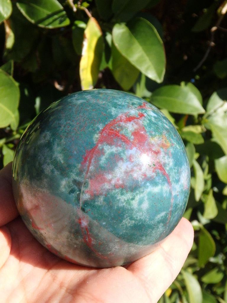 Large Beautiful Bloodstone Gemstone Sphere - Earth Family Crystals