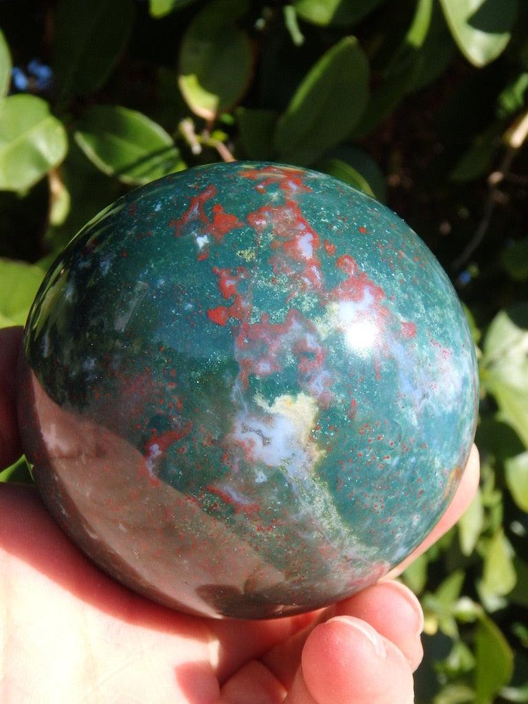 Large Beautiful Bloodstone Gemstone Sphere - Earth Family Crystals