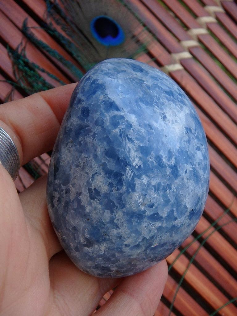Relaxing Vibes~Blue Calcite Palm Stone - Earth Family Crystals