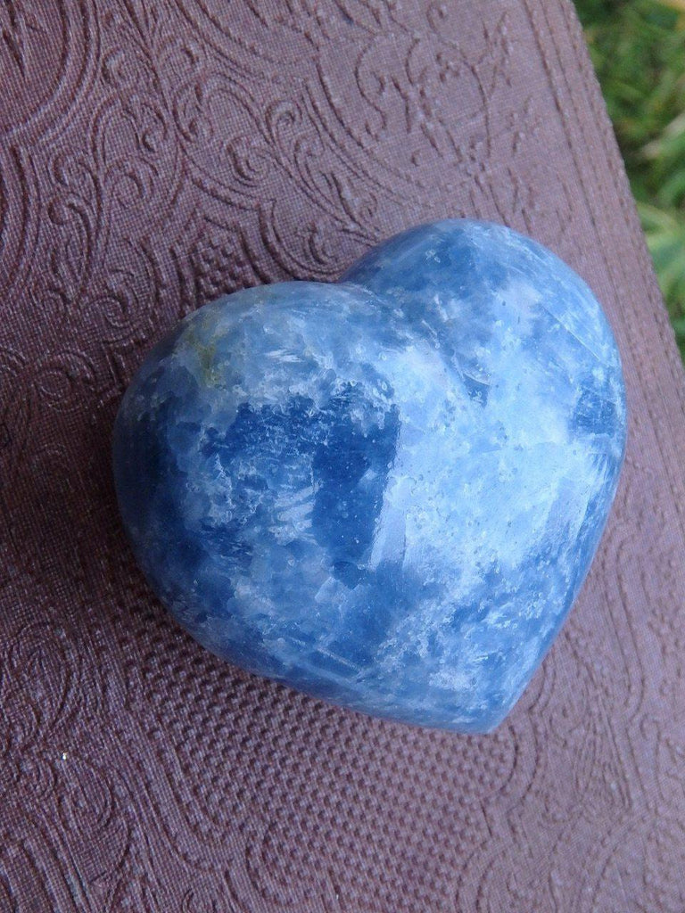 Adorable Puffy Blue Calcite Heart - Earth Family Crystals