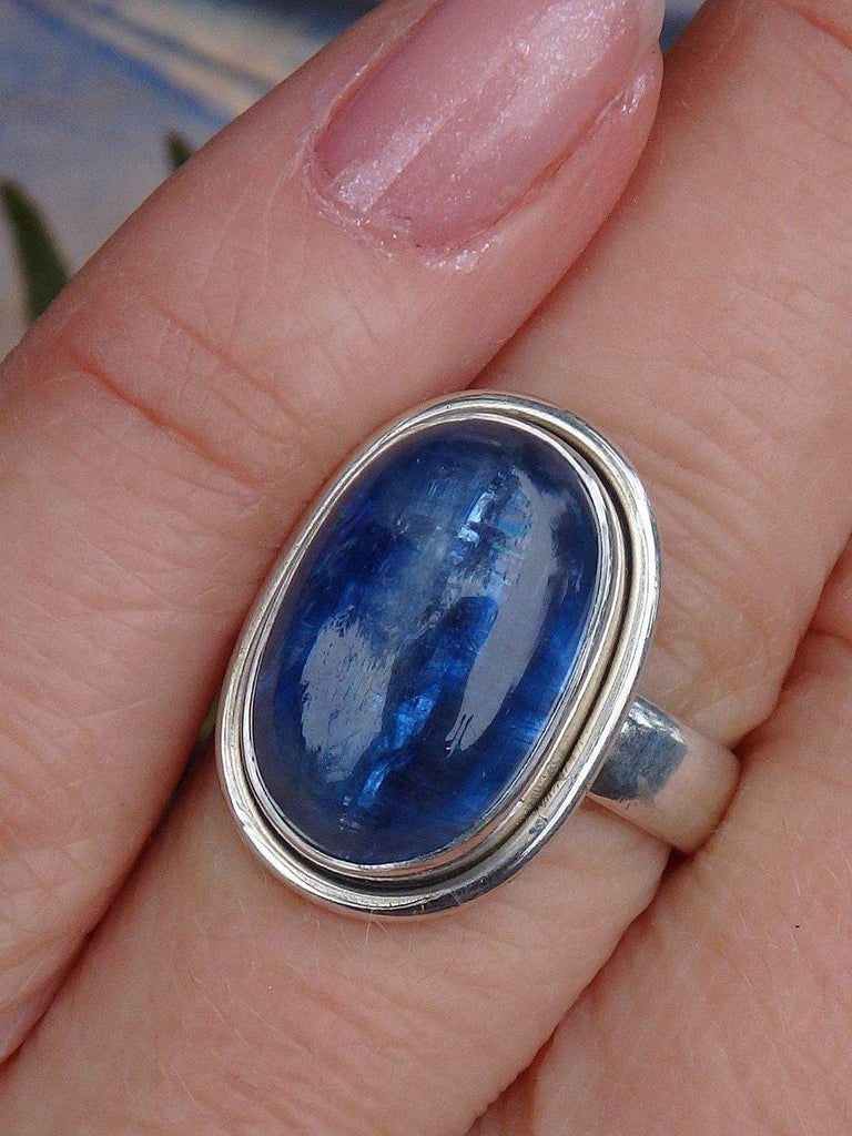 Beautiful Gemmy Blue Kyanite Ring in Sterling Silver (Size 7) - Earth Family Crystals