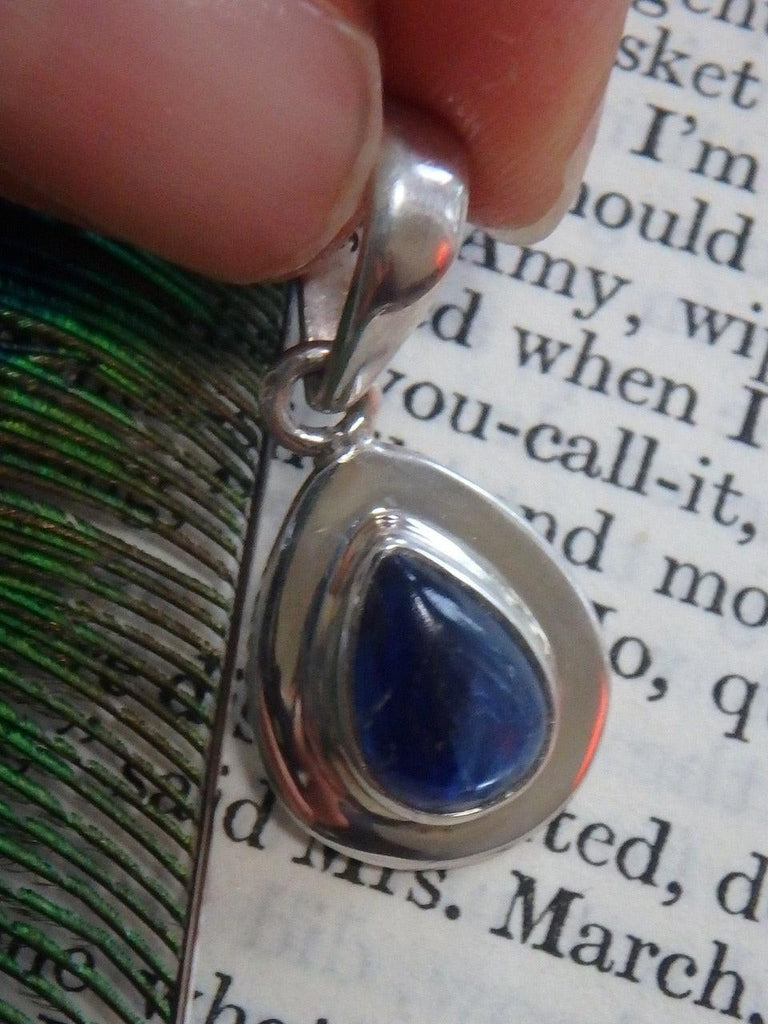 Pretty Deep Blue Dainty Kyanite Gemstone Pendant In Sterling Silver (Includes Silver Chain) - Earth Family Crystals