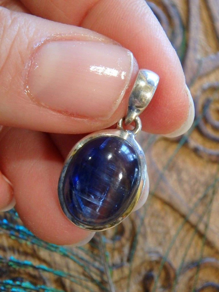 Stunning Optical Gemmy Blue Kyanite Pendant In Sterling Silver (Includes Silver Chain) - Earth Family Crystals