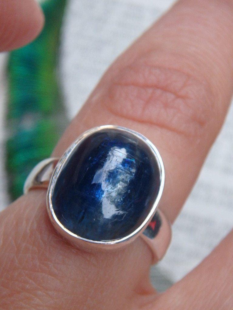 Dark Gemmy Blue Kyanite  Ring In Sterling Silver (Size 6) - Earth Family Crystals