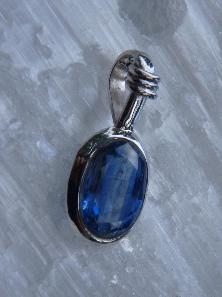 Fantastic Faceted & Dainty Blue Kyanite  Gemstone Pendant In Sterling Silver (Includes Silver Chain) - Earth Family Crystals