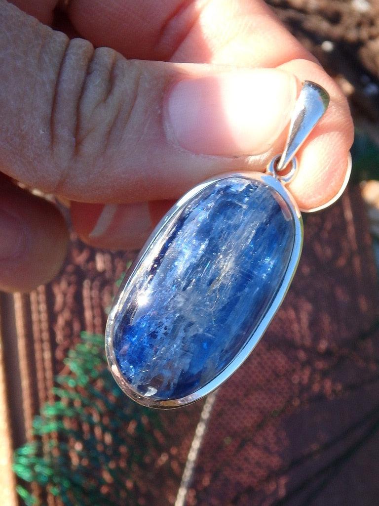 Gemmy Blue Kyanite Gemstone Pendant In Sterling Silver (Includes Silver Chain) 1 - Earth Family Crystals