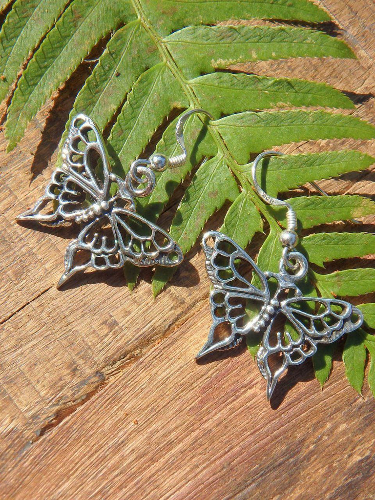 Adorable Butterfly Totem Earrings in Sterling Silver - Earth Family Crystals
