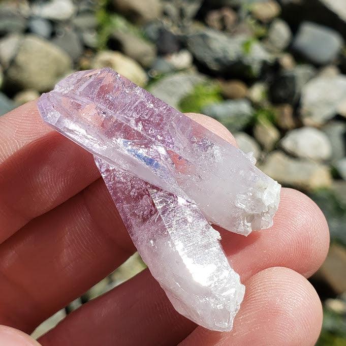 Gemmy Lavender Intertwined Vera Cruz Amethyst Points - Earth Family Crystals