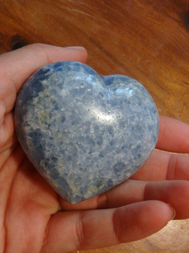 Deep Blue Calcite Love Heart Specimen - Earth Family Crystals