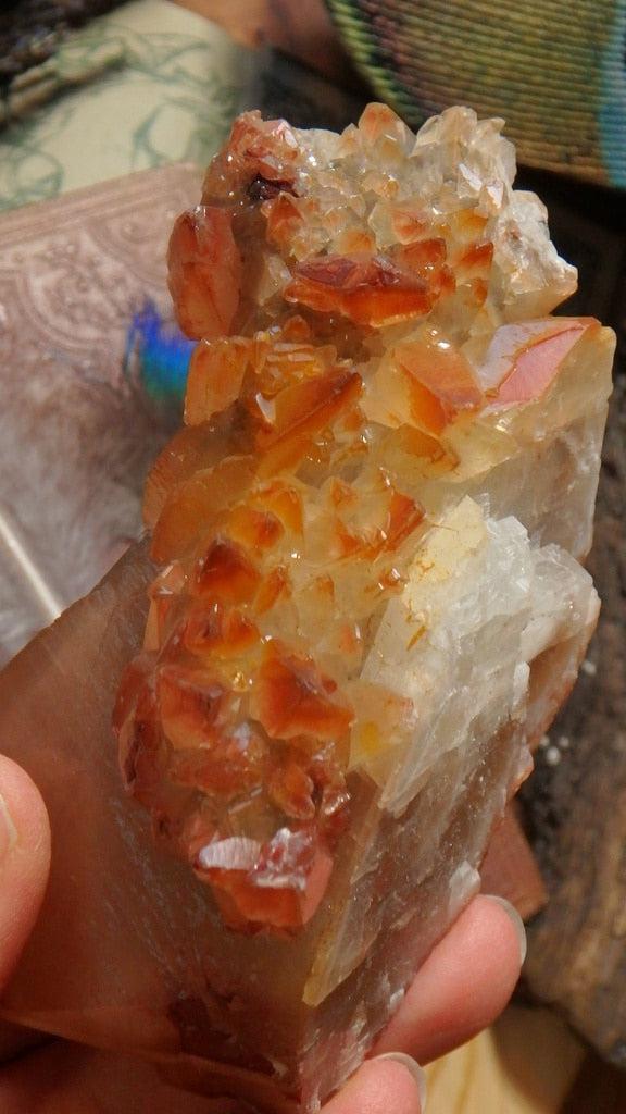 Orange Stellar Beam Calcite Specimen From Santa Eulalia District, Mexico - Earth Family Crystals