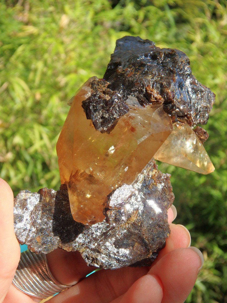 Absolutely Amazing Large Collectors Elmwood Mine Golden Calcite & Sphalerite Display Specimen - Earth Family Crystals