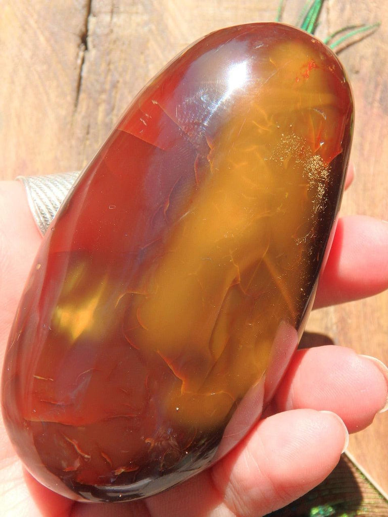 Interesting Deep Orange & Golden Carnelian Specimen - Earth Family Crystals