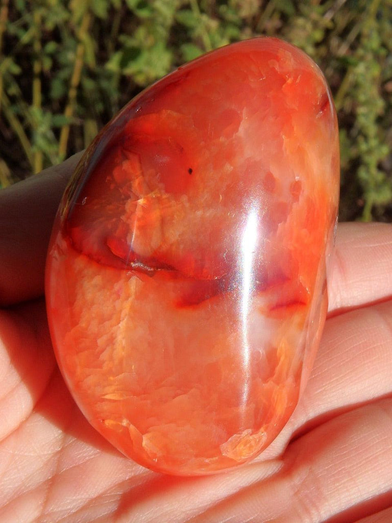 Vibrant Orange Flame Carnelian Hand Held Specimen - Earth Family Crystals