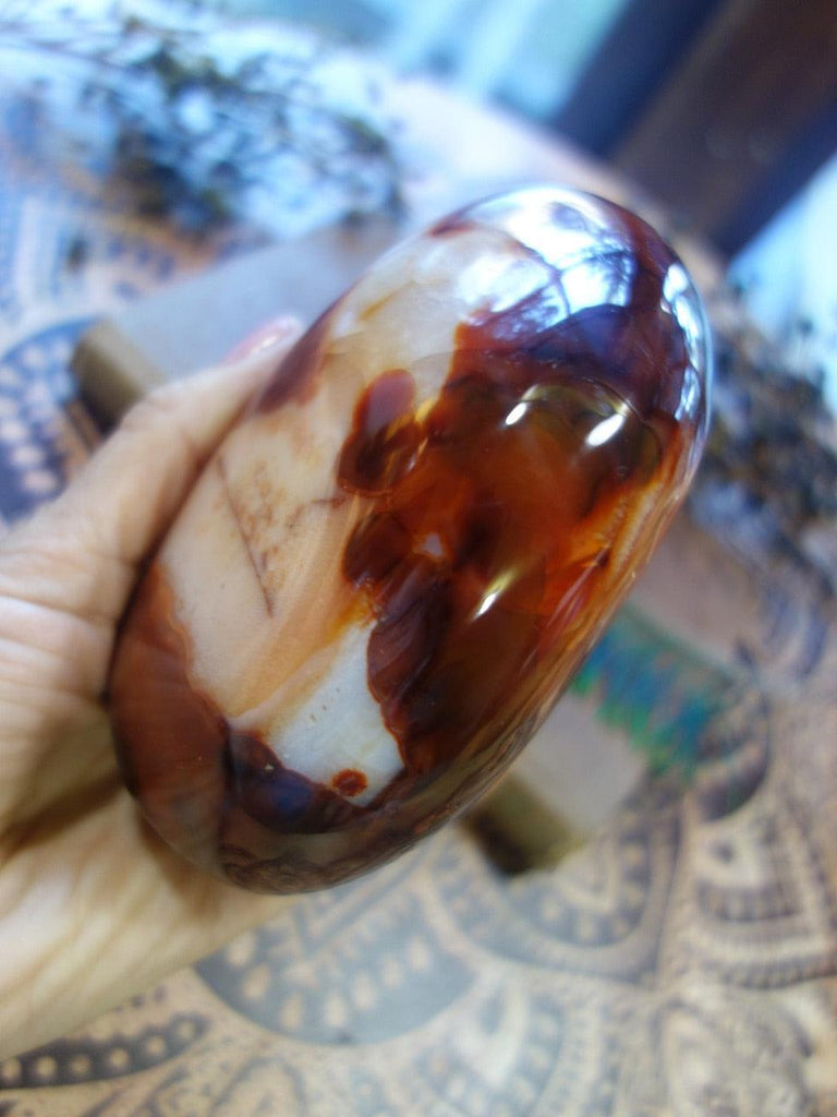 Fire Red & Caves Large Carnelian Free Form Standing Specimen - Earth Family Crystals