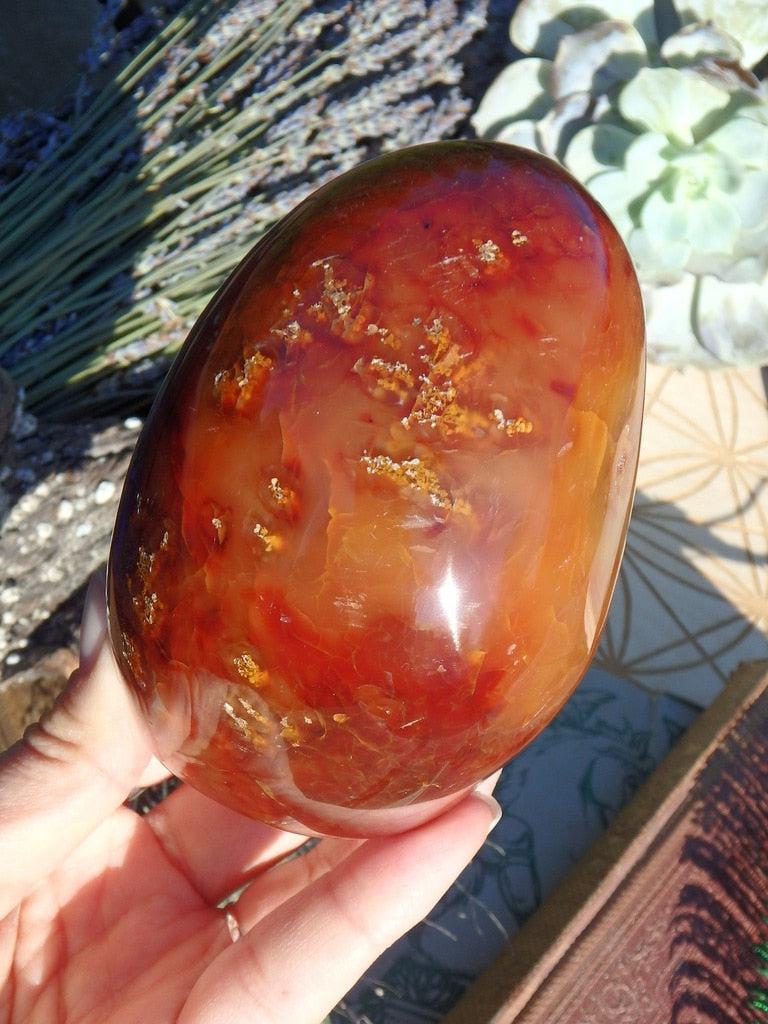 Large Fiery Red & Orange Carnelian Display Specimen - Earth Family Crystals