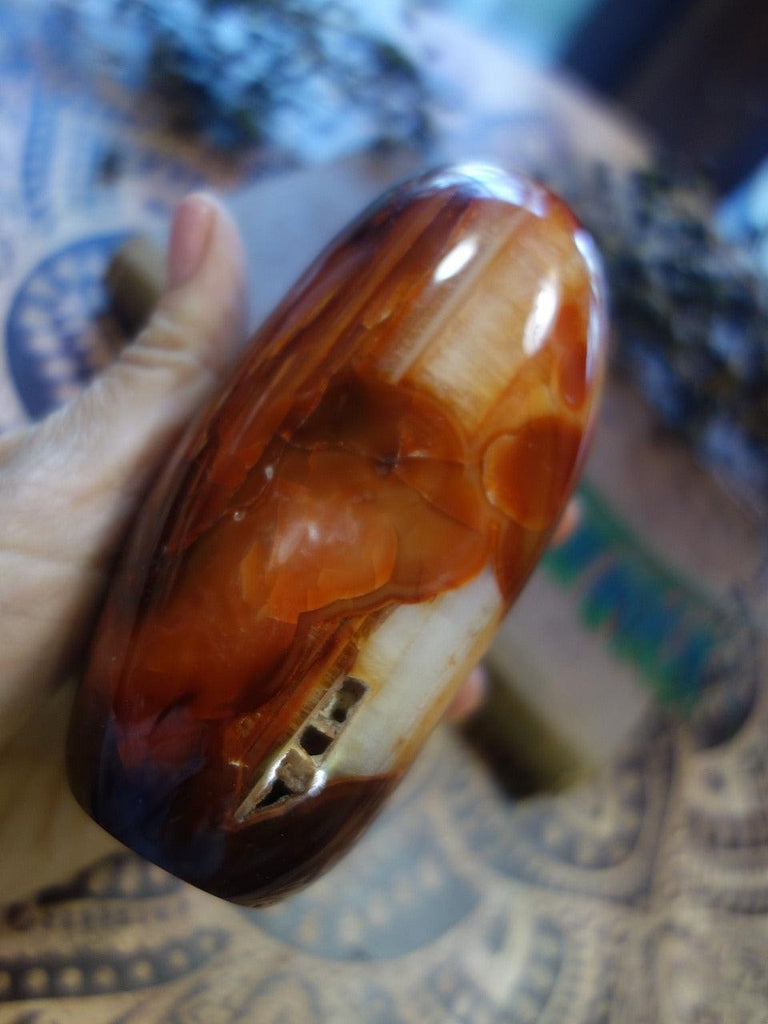 Fire Red & Caves Large Carnelian Free Form Standing Specimen - Earth Family Crystals