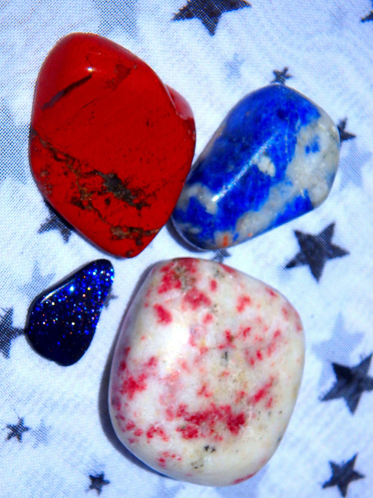 Celebration Crystal Kit (Includes Cinabrite, Sodalite, Blue Goldstone, Red Jasper) - Earth Family Crystals